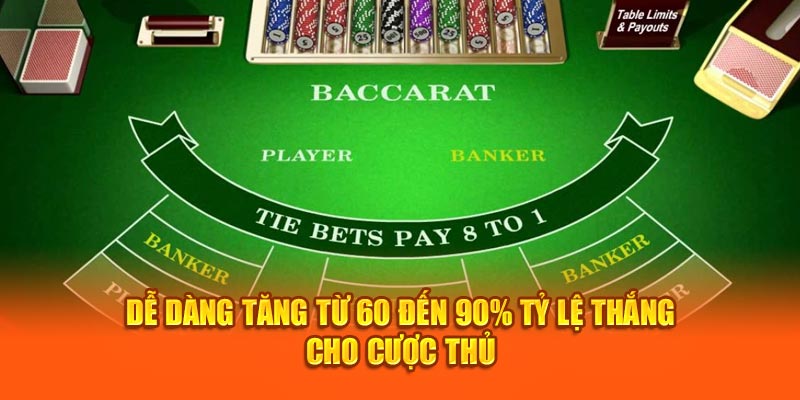 Dễ dàng tăng từ 60 đến 90% tỷ lệ thắng cho cược thủ